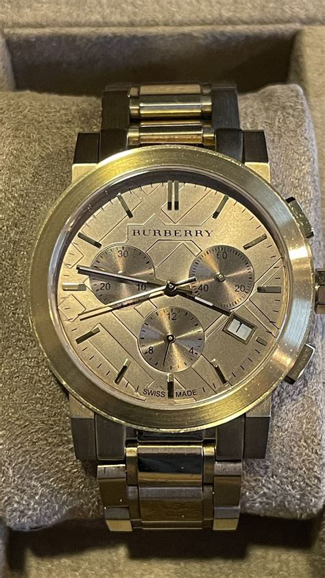 burberry women's bu9753 the city gold tone steel watch|Burberry BU9753 Unisex Gold The City Chronograph .